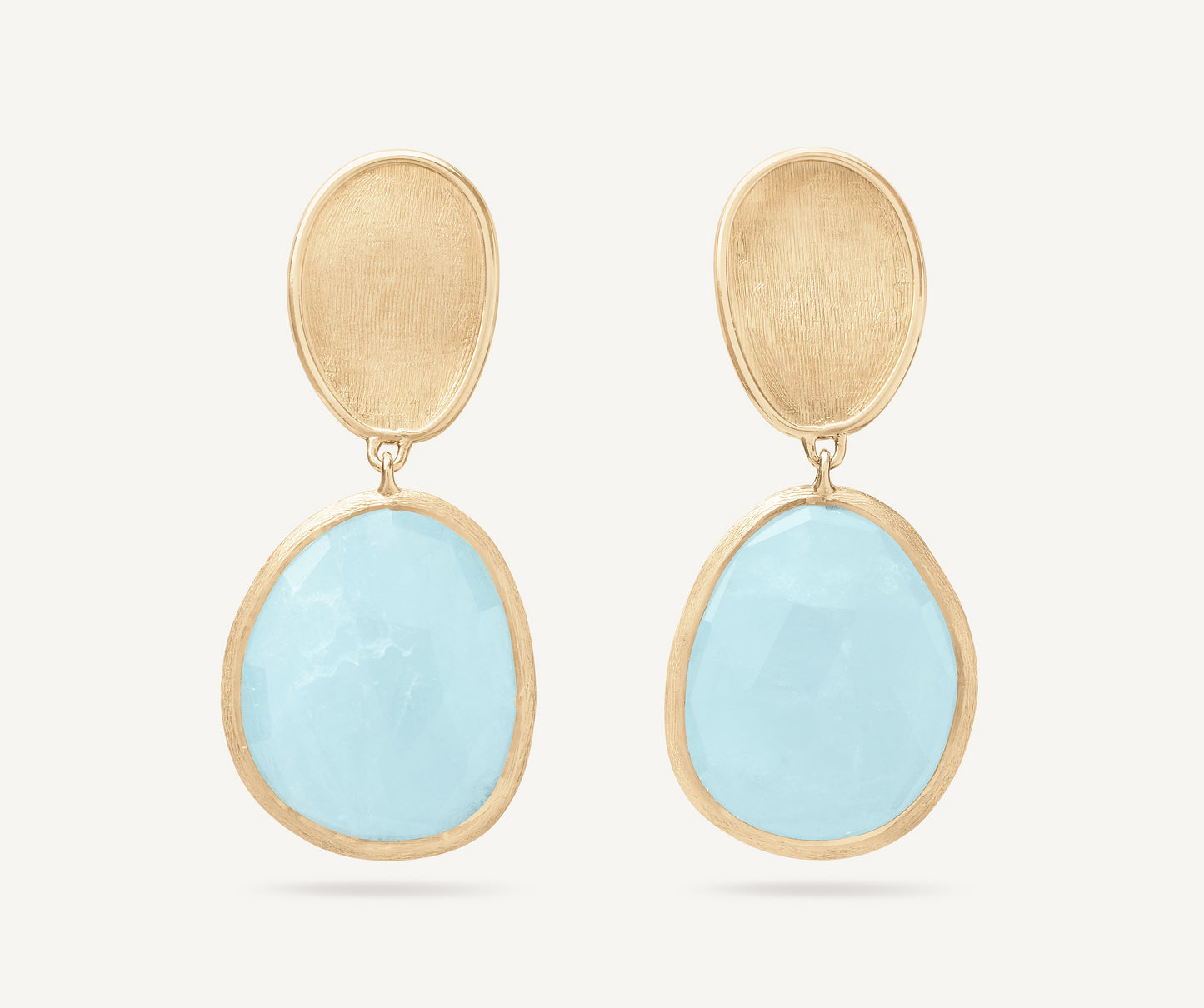 18KY LUNARIA AQUAMARINE DROP EARRINGSS