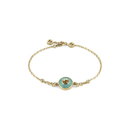 18KY INTERLOCKING BRAC W/AMAZONITE