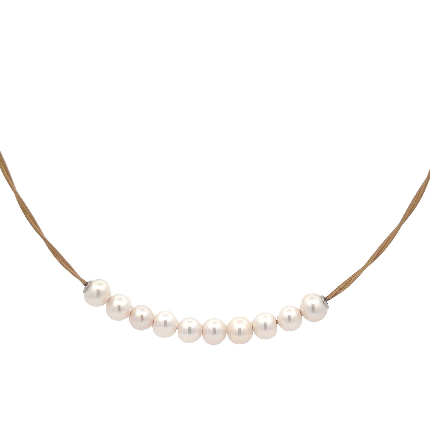 YELLOW CABLE NECKLACE WITH FRESHWATER PEARLS