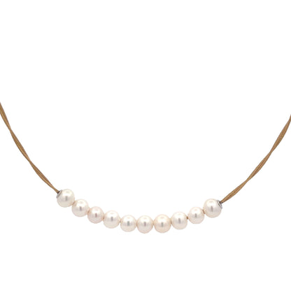 YELLOW CABLE NECKLACE WITH FRESHWATER PEARLS