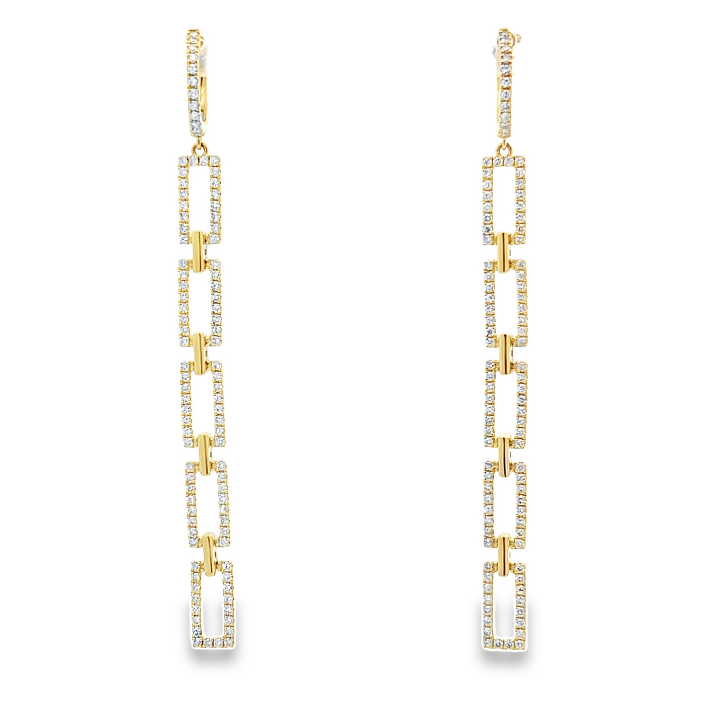 18KY DIAMOND LINK DROP EARRINGS