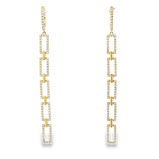 18KY DIAMOND LINK DROP EARRINGS