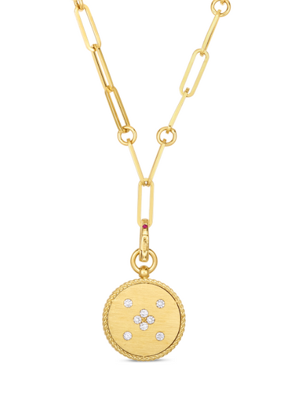 18KY VENETIAN PRINCESS DIAMOND ZODIAC MEDALLION NECKLACE