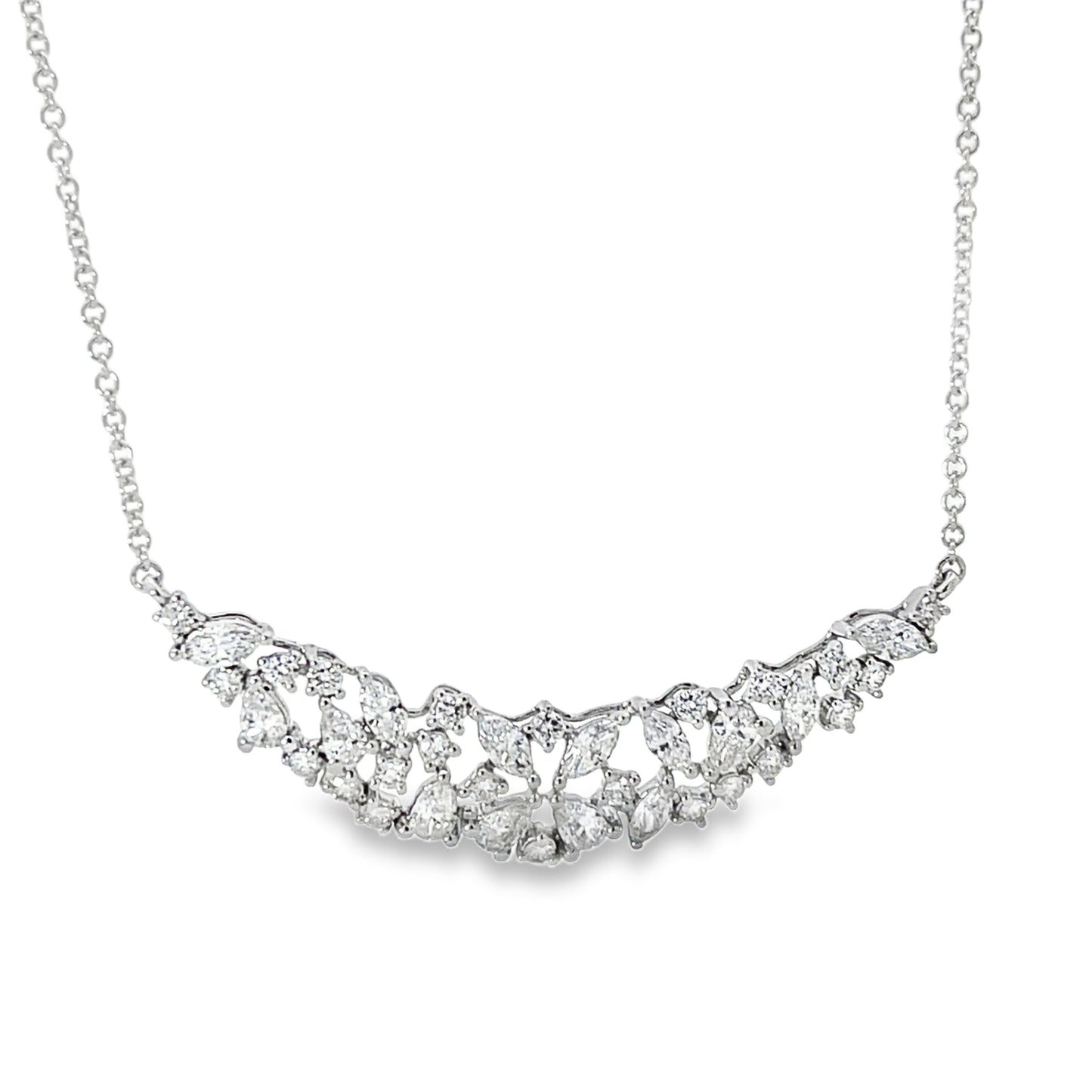 18KW MIXED DIAMOND SHAPE NECKLACE