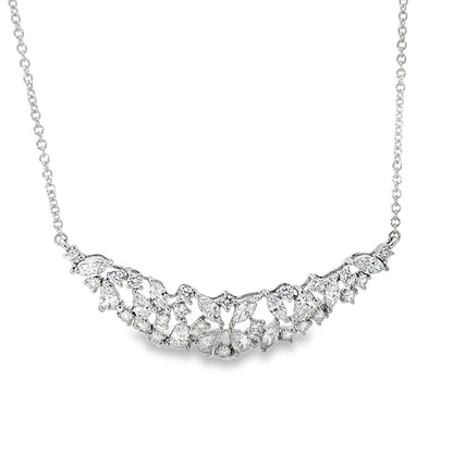 18KW MIXED DIAMOND SHAPE NECKLACE