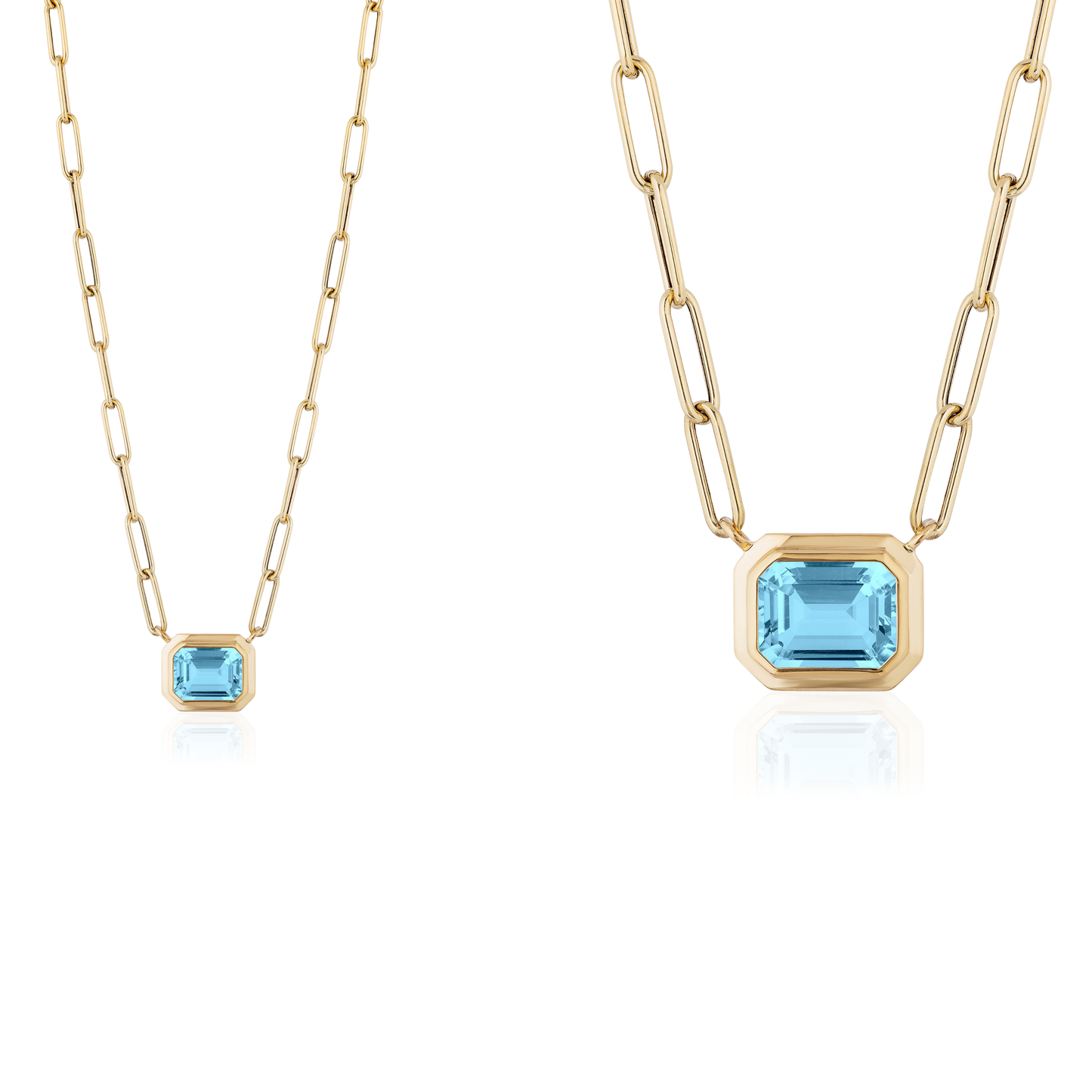 GOSHWARA 18KY EMERALD CUT BEZEL SET PENDANT