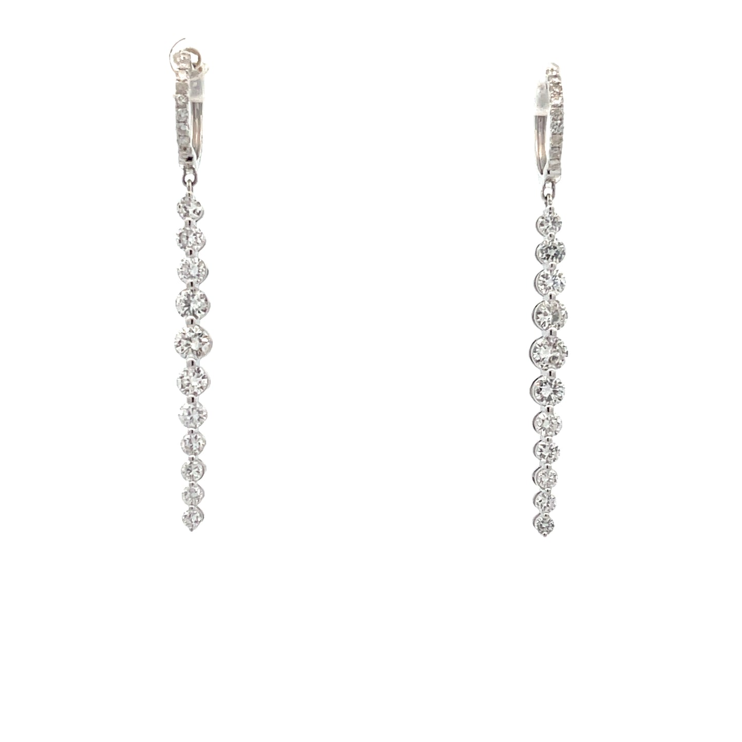 18KW DIAMOND GRADUATED DROP EARRINGS