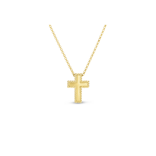 18KY PRINCESS CROSS PENDANT