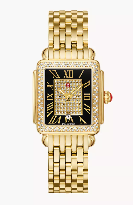 31MM 18K GOLD PLATED TWO TONE LIMITED EDITION DECO MADISION MID DIAMOND WATCH