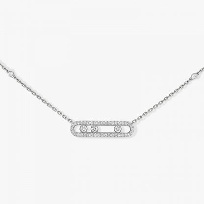18KW BABY MOVE PAVE NECKLACE