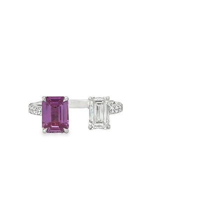 18KW PINK SAPPHIRE AND DIAMOND RING