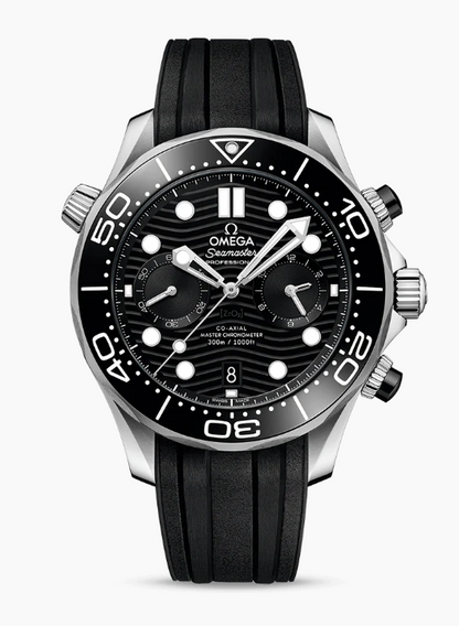 44MM SS SEAMASTER DIVER 300M BLACK CHRONO DIAL
