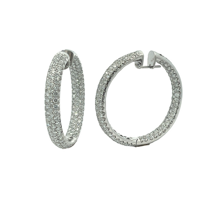 18KW LARGE ROUND DIAMOND HOOPS