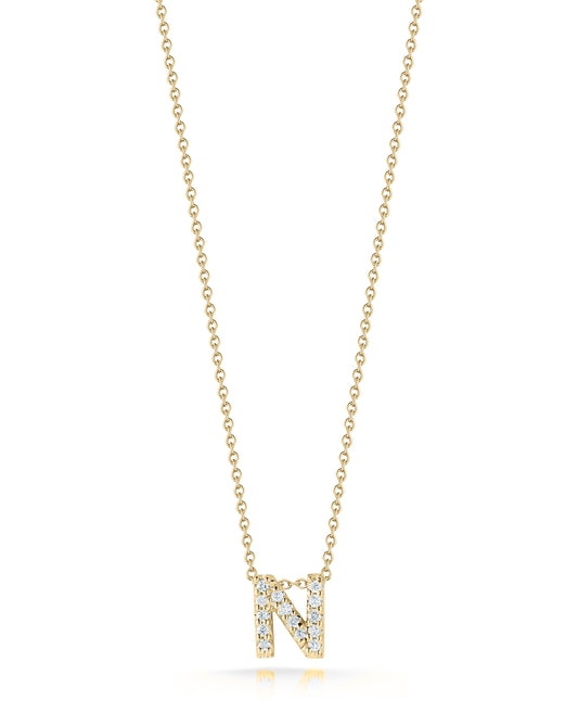 18KY TINY TREASURES DIAMOND LOVE LETTER NECKLACE