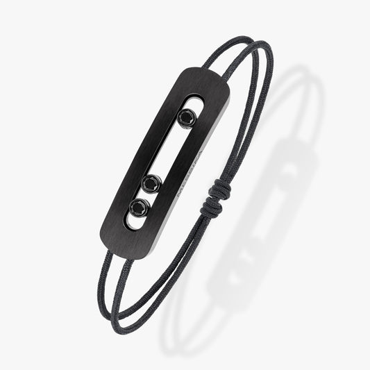 MOVE TITANIUM XL BLACK DIAMOND CORD BRACELET