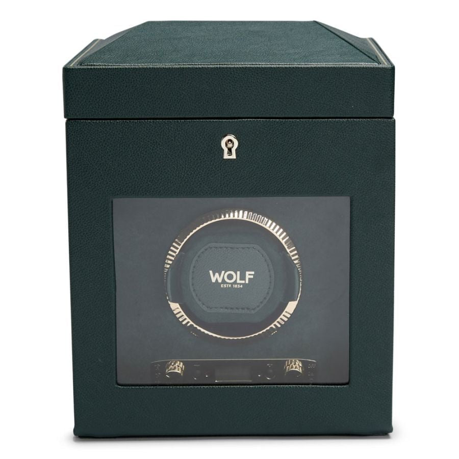 BRITISH RACING SINGLE WATCH WINDER W/ STORAGE