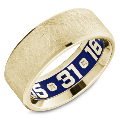 18KY BRUSHED CENTER & HIGH POLISH EDGE BAND  WITH INSIDE SHANK ENGRAVING "TI AMO 2/14/2026