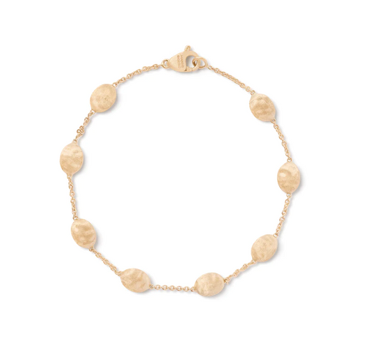 18KY ENGRAVED BEAD BRAC
