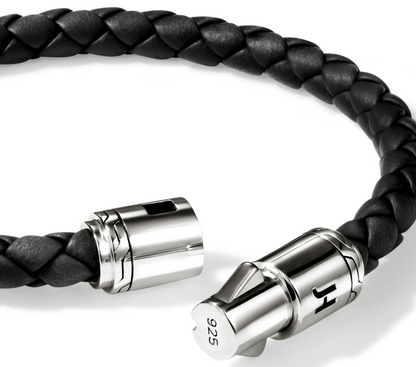 SS 6MM LEATHER BRACELET