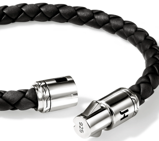 SS 6MM LEATHER BRACELET