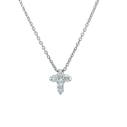 18KW TINY TREASURES DIAMOND BABY CROSS NECKLACE