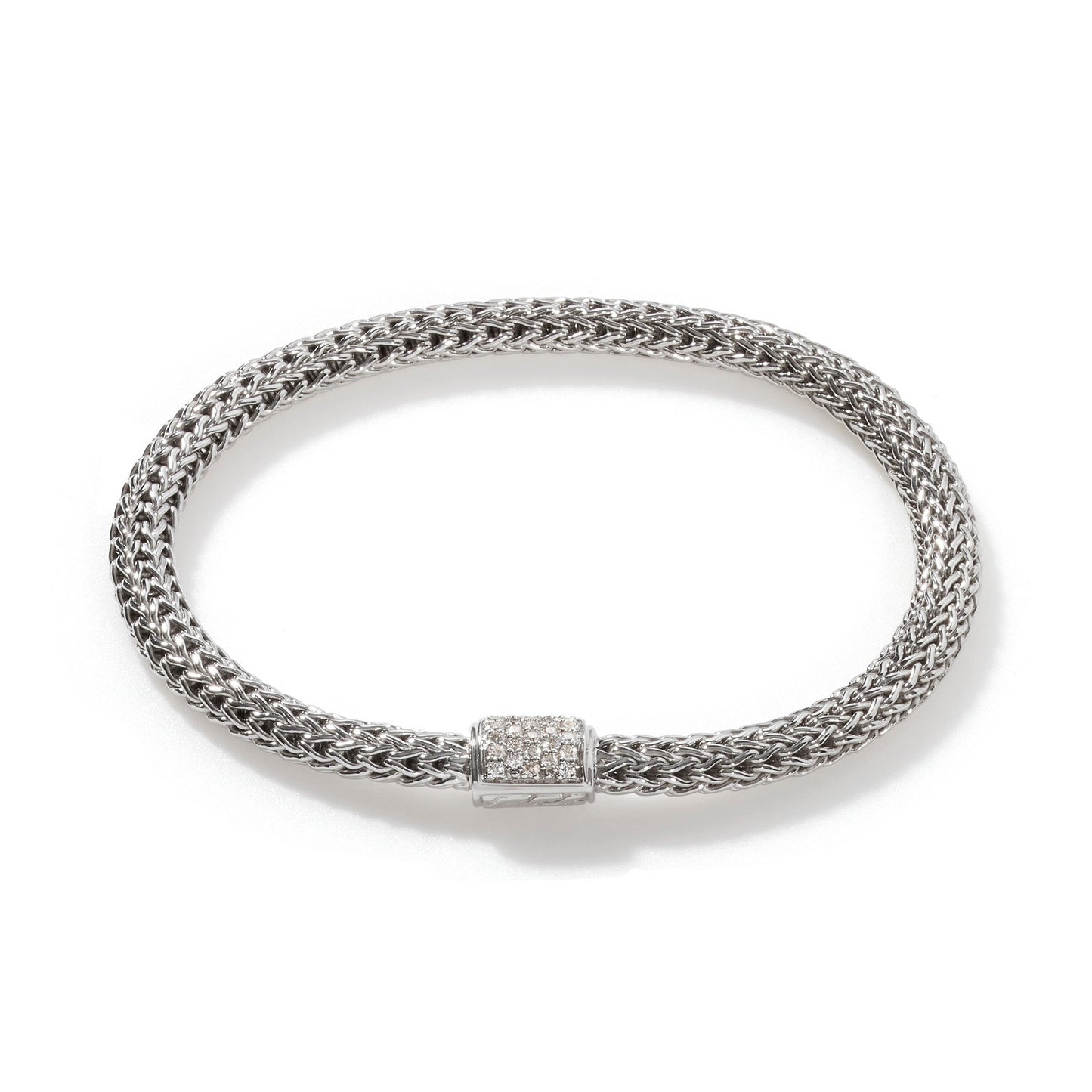 STERLING SILVER DIAMOND PAVE ICON BRACELET