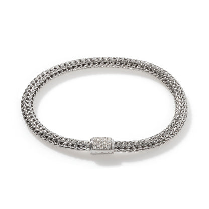 STERLING SILVER DIAMOND PAVE ICON BRACELET