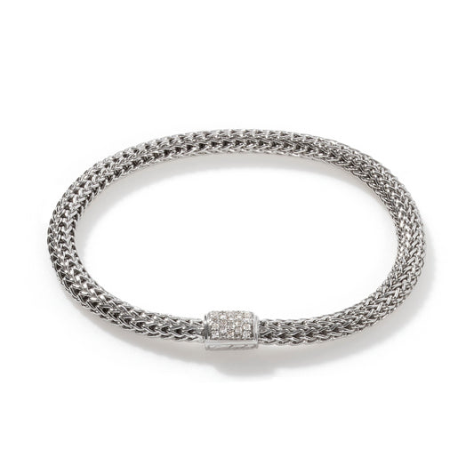 STERLING SILVER DIAMOND PAVE ICON BRACELET