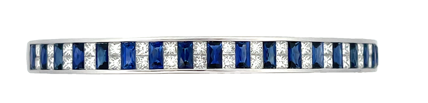 18KW SAPPHIRE AND DIAMOND BANGLE