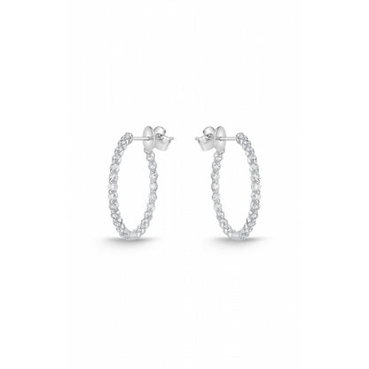 18KW AURA DIA HOOP EARRS .99TWT SN#575927-1