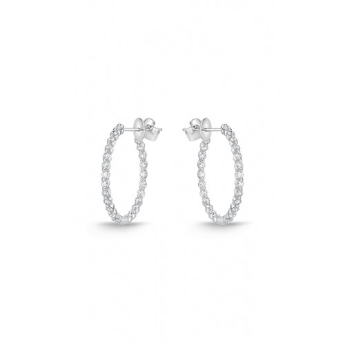 18KW AURA DIA HOOP EARRS .99TWT SN#575927-1