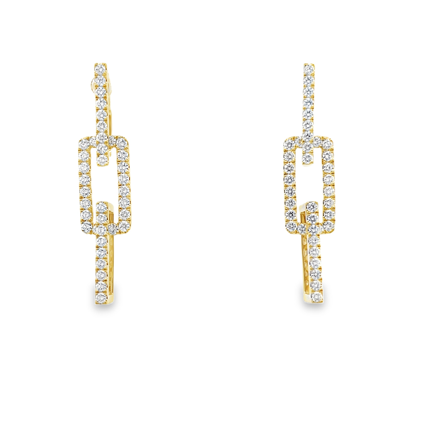 18KY ESSENTIAL RECTANGLE DROP EARRINGS