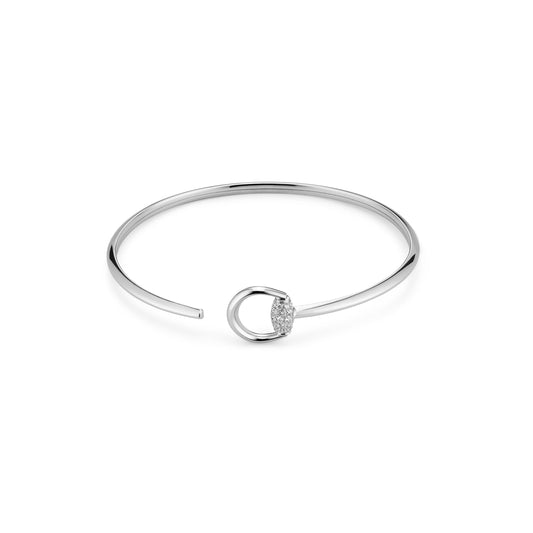 18KW DIAMOND ACCENT HORSEBIT BANGLE
