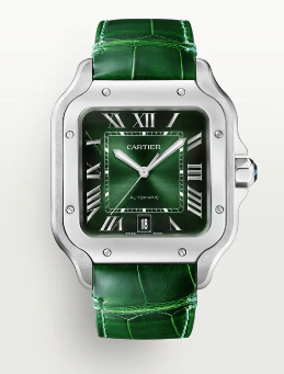 SS LRG SANTOS GRN DIAL BRAC