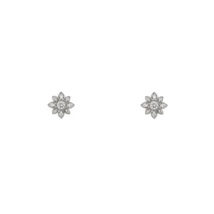 18KW GUCCI FLORA SMALL FLOWER DIAMOND STUDS