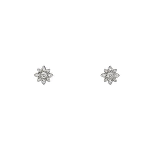 18KW GUCCI FLORA SMALL FLOWER DIAMOND STUDS