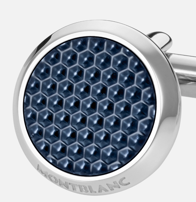 MEISTERSTUCK SS BLUE LACQUER INLAY CUFFLINKS