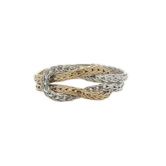 14KY/SS LOVE KNOT FLEXIBLE RING
