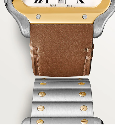 SS/18K LARGE SANTOS WITH BRACELET AND LEATHER STRAP