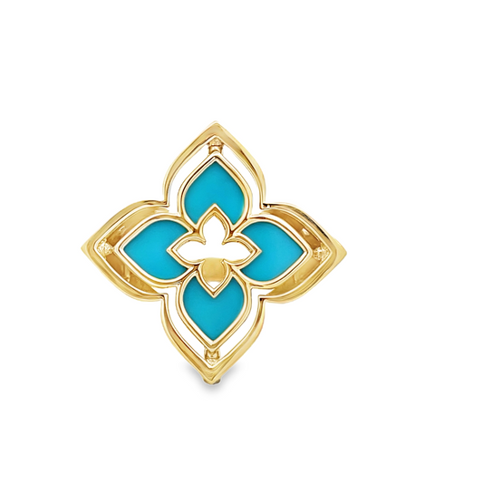 18KY VVENETIAN PRINCESS PIROUETTE MEDIUM FLOWER RING