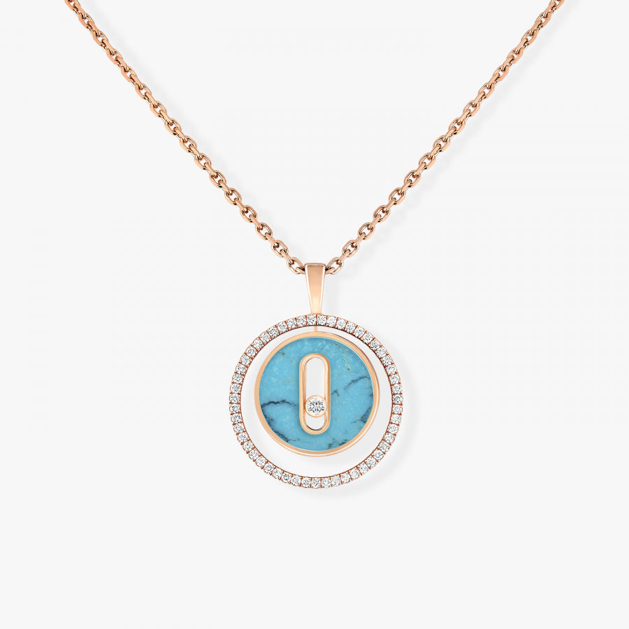 18KR TURQUOISE LUCKY MOVE SMALL NECKLACE