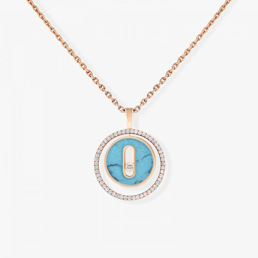 18KR TURQUOISE LUCKY MOVE SMALL NECKLACE