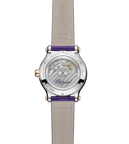 33M SS/18R HAPPY SPORT DIAMOND BEZEL VIOLET DIAL