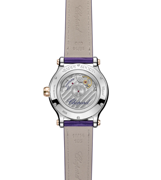 33M SS/18R HAPPY SPORT DIAMOND BEZEL VIOLET DIAL