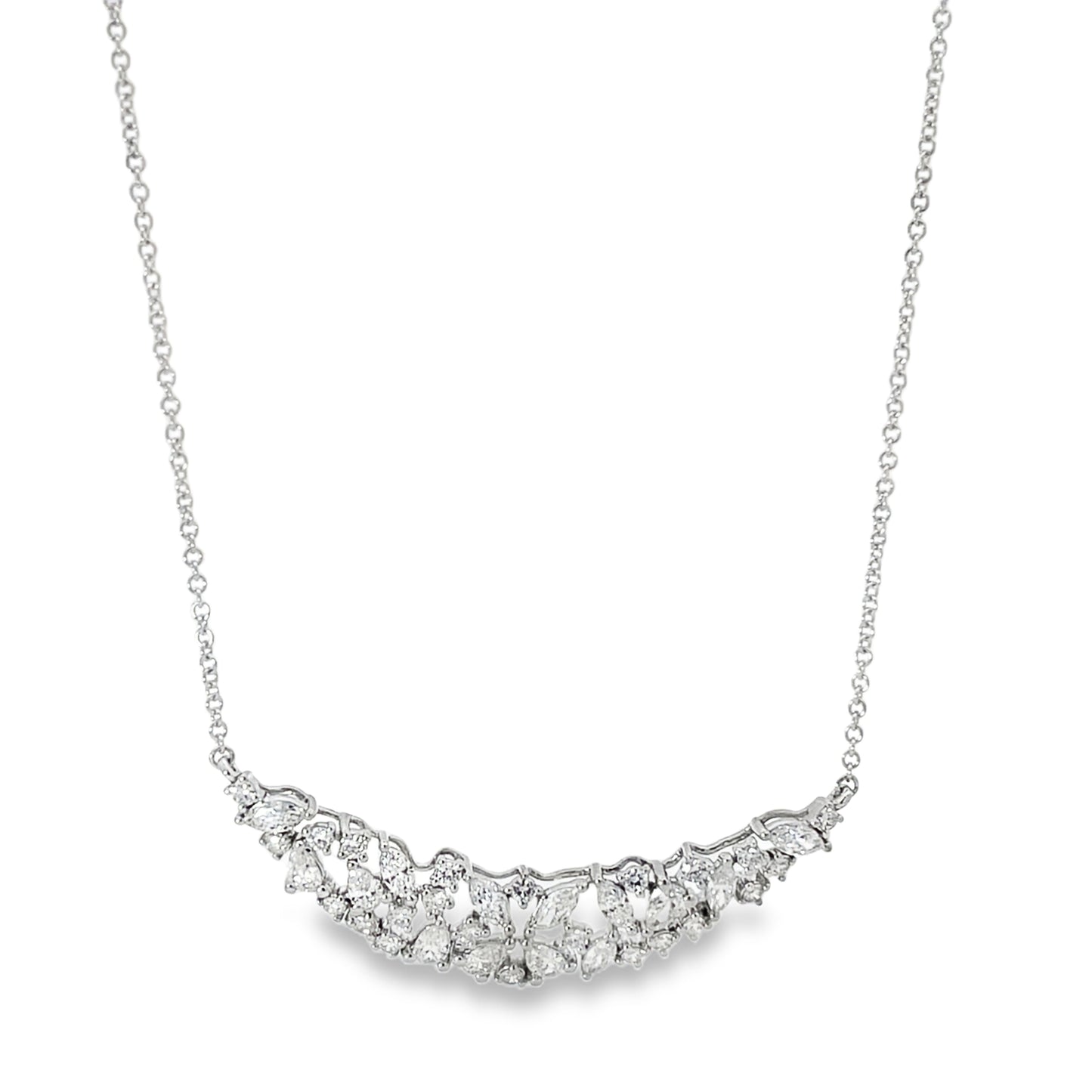 18KW MIXED DIAMOND SHAPE NECKLACE