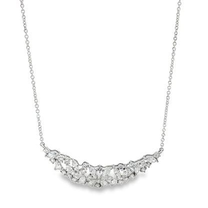 18KW MIXED DIAMOND SHAPE NECKLACE