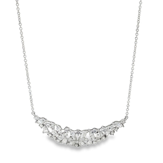 18KW MIXED DIAMOND SHAPE NECKLACE