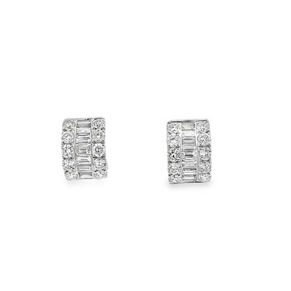 18KW DIAMOND HUGGIE EARRINGS