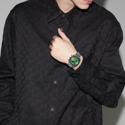 41MM SS INTERLOCKING G GREEN CHRONO DIAL