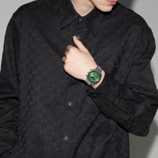 41MM SS INTERLOCKING G GREEN CHRONO DIAL